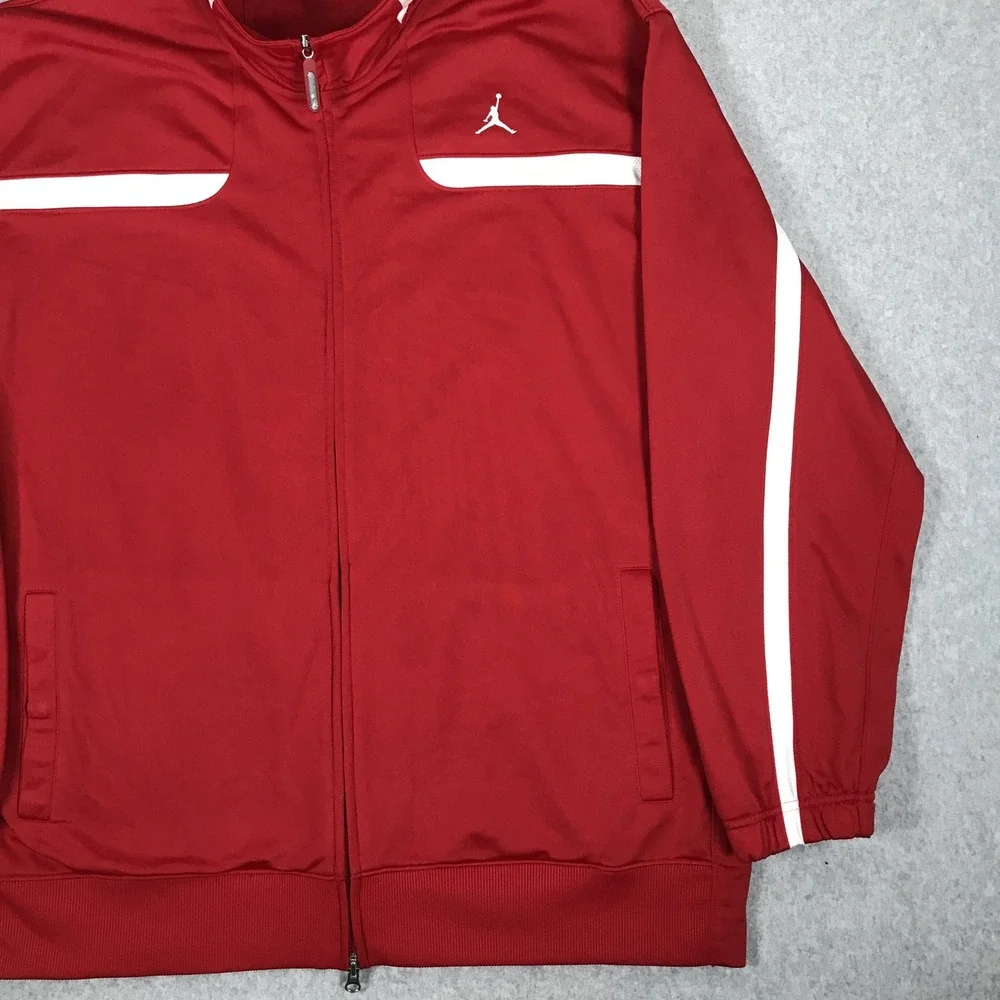 Jordan Jacket Mens XXL Red White Full Zip Jumpman Track Mock Neck